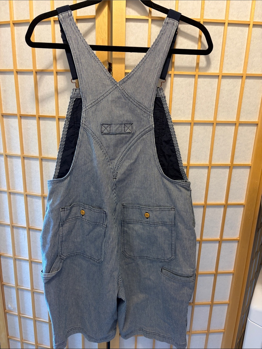 Duluth women’s gardening overalls in engineer stripe - Picture 5 of 8
